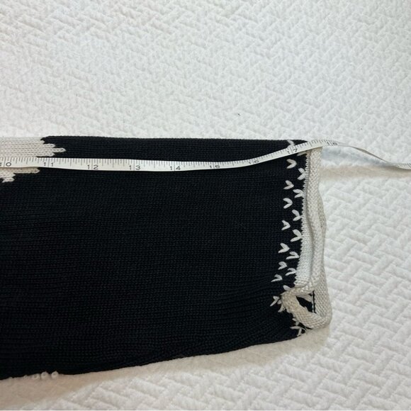 Rare! Vintage Black Floral Beaded Button Front Cotton Cardigan Sweater Size M - Picture 8 of 10